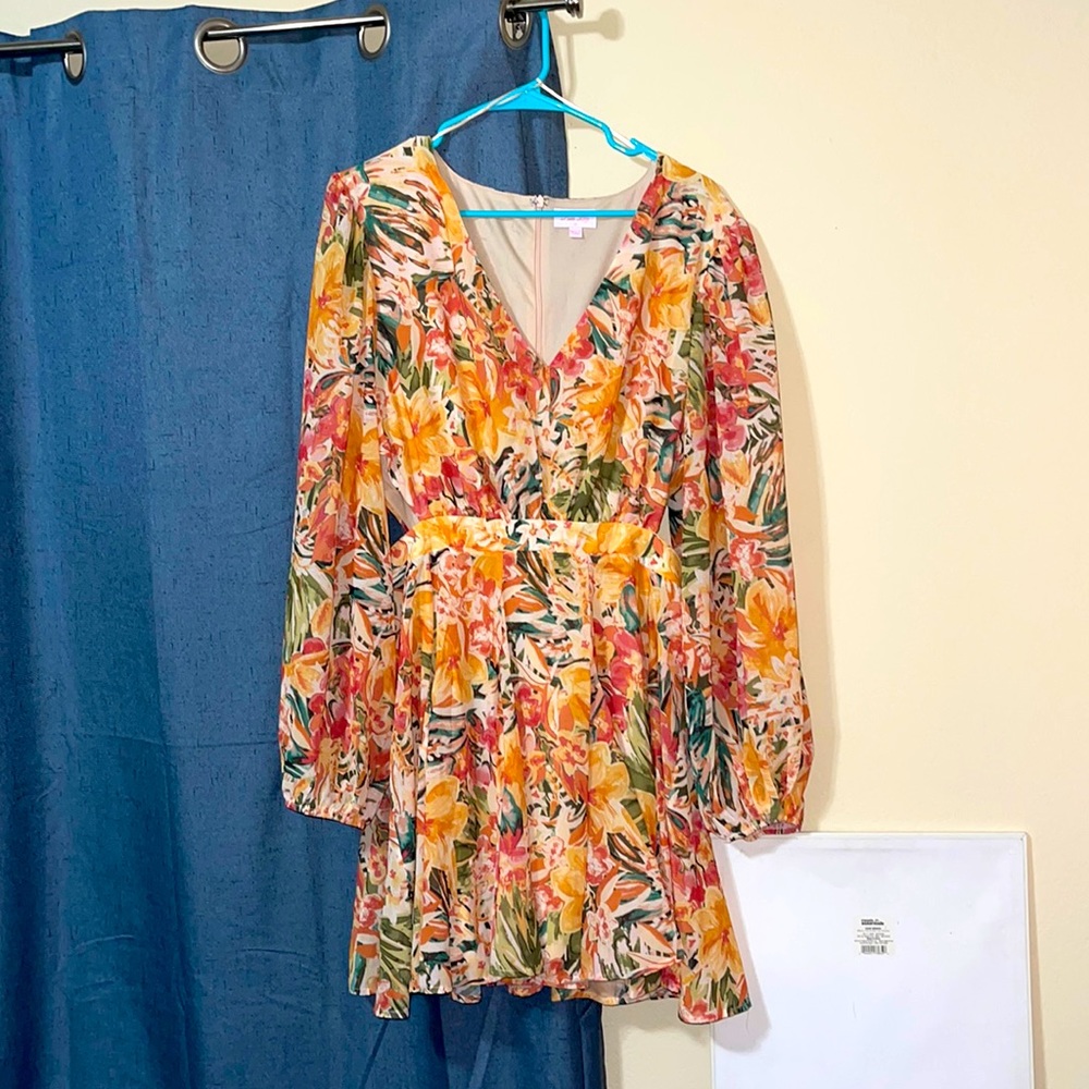 Pink Lily radiant glow tropical cut out dress